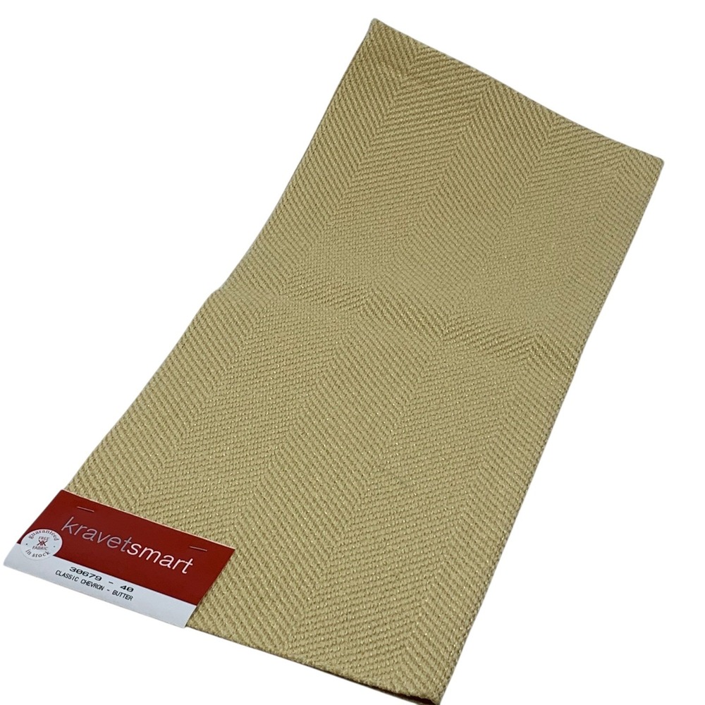 KravetSmart Classic Chevron Butter Fabric Sample Remnant Crafts